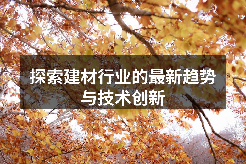 探索建材行业的最新趋势与技术创新